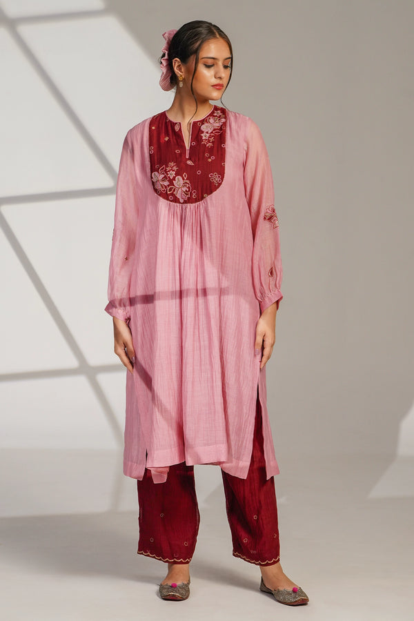 PINK MAROON SUIT SET