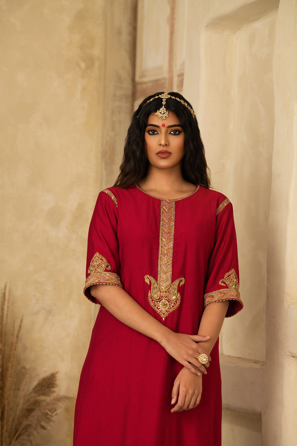 PINK MUGHAL PASHA KURTA SET