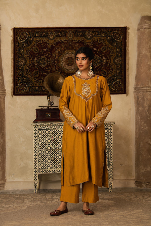 MUSTARD MEHRAB KURTA SET