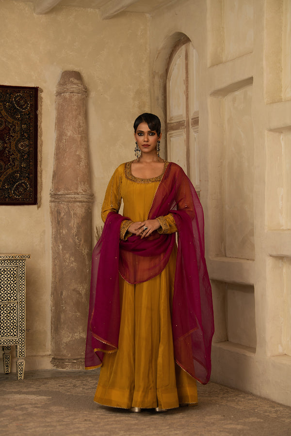 DHARINI MUSTARD ANARKALI